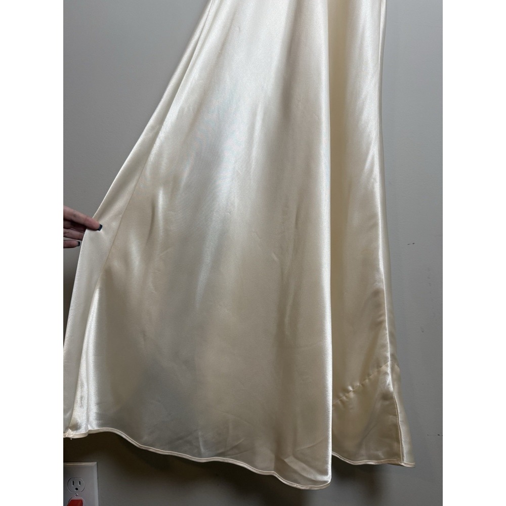Vintage Victoria's Secret Gold Label Maxi Slip Dress Satin Nightgown Lace Bridal - Picture 8 of 11